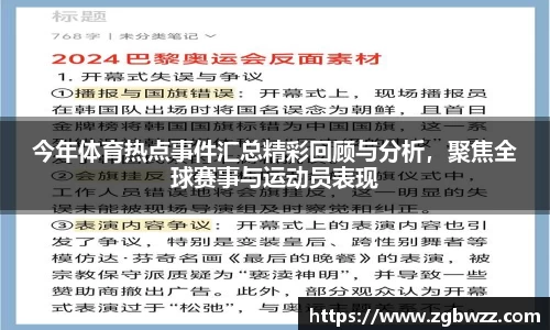 今年体育热点事件汇总精彩回顾与分析，聚焦全球赛事与运动员表现